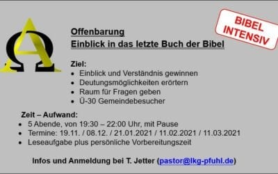 Bibelkurs zur Offenbarung | Ü 30 | ab 19.11.2020