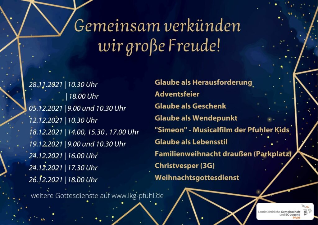 24 x Weihnachten neu erleben  Landeskirchliche Gemeinschaft Pfuhl